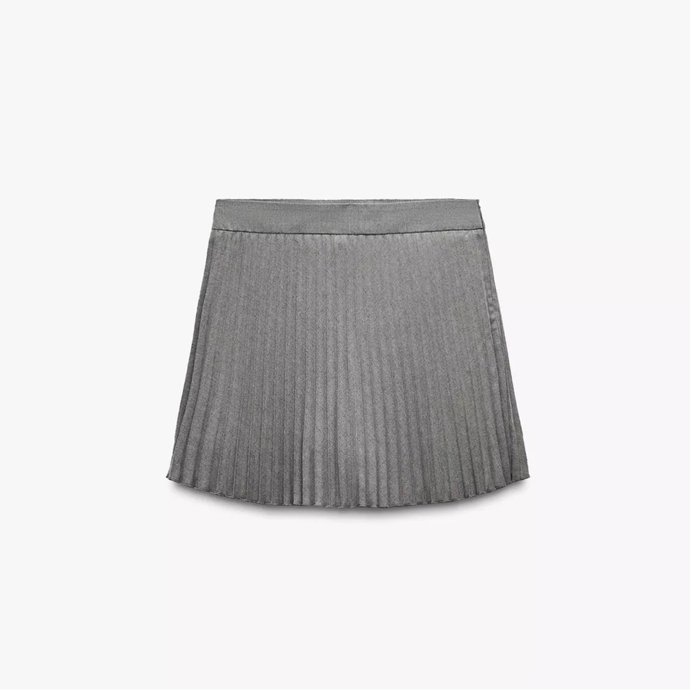 ZARA GREY PLEATED SKORT M